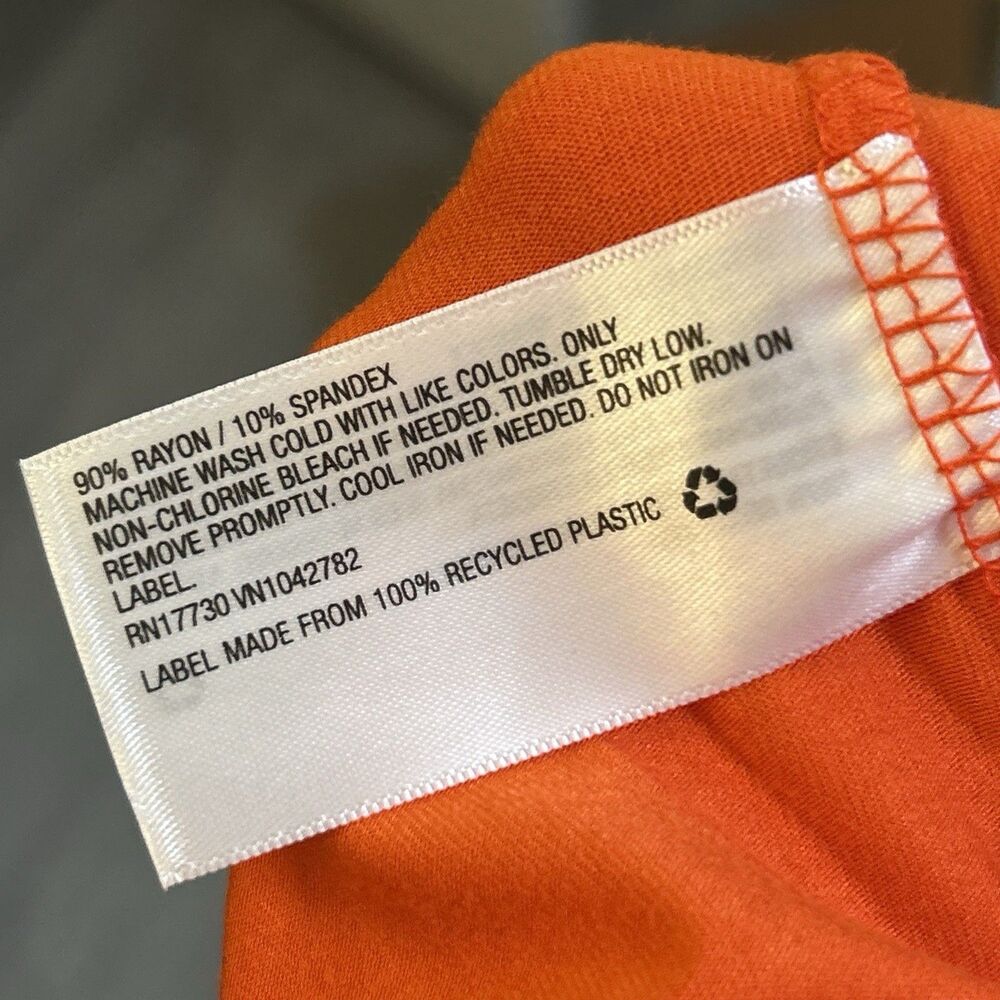 Ava & Viv Plus Size 1X Orange V Neck Dolman Short Sleeve Dress NWT - Picture 7 of 16